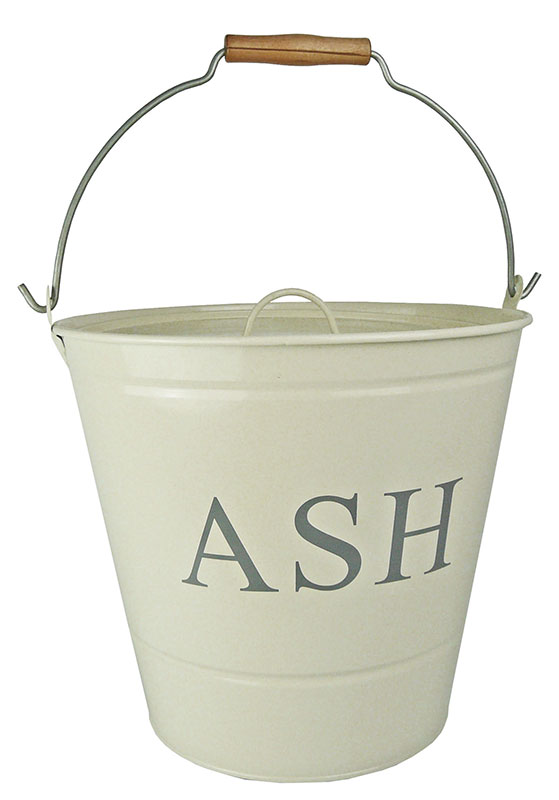 Ash Bucket with Lid – Cream