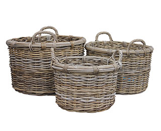 Round Log Basket